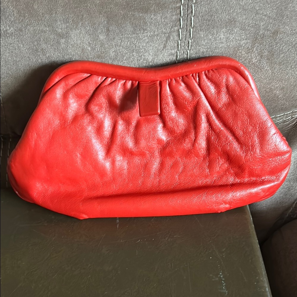 Chic Red Leather Clutch